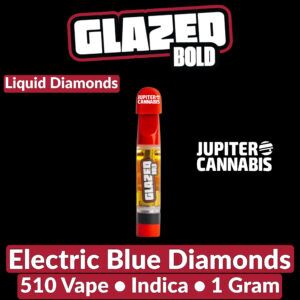 Bold Glazed Electric Blue Diamonds 510 Vape