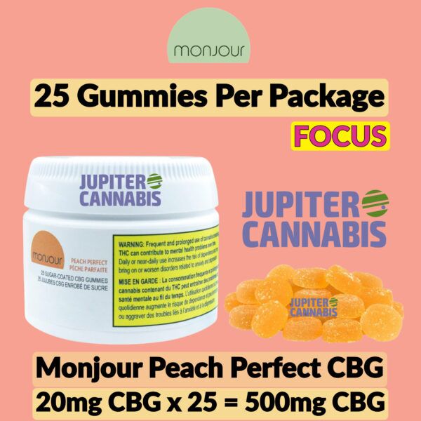 Monjour Peach Perfect CBG Gummies