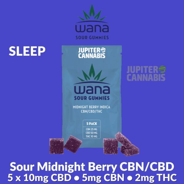 Wana Sour Midnight Berry CBN/CBD 5 Pack