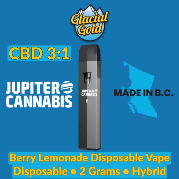 Glacial Gold CBD 3:1 Berry Lemonade Disposable Vape