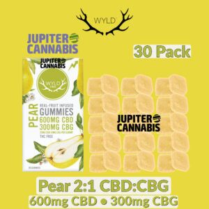 Wyld Pear 2:1 CBD:CBG Gummies 30 Pack