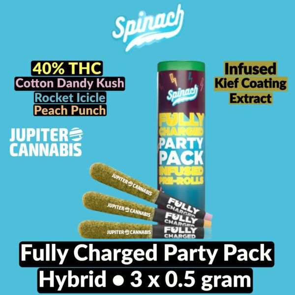 Spinach Fully Charged Party Pack Infused Pre Rolls 3 Pack